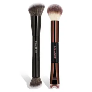 MAANGE 2pcs Dual-ended Makeup Brushes Nose Contour U-Shaped Makeup Brush for Sculpting And Defining Double Head Foundation Highlighter Brush Nose Shadow Brush