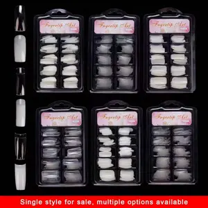 100pcs Boxed False Nail Tips - Half Cover/Full Cover Salon Quality Acrylic Tips, 10 Sizes, French Acrylic Artificial Nail Tips Suitable for Nail Salons and Home DIY, Diy Nails Art