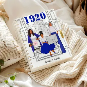 Zeta Phi Beta Monthly Journal 1920 - Personalized Notebook ZPB - HBCU Sorority - Black Greek Sorority - Black Sorority - 1920 Finer Lined