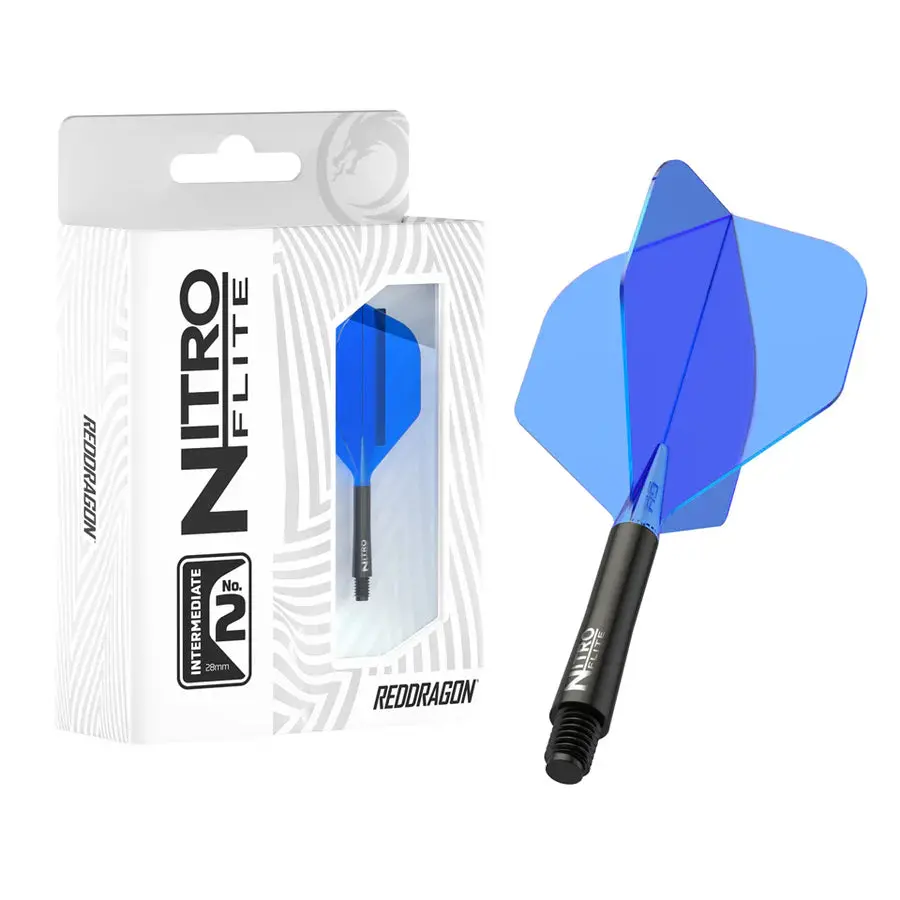 Red Dragon Nitro Flite Integrated Flight and Shaft System - No2 Intermediate Black & Blue