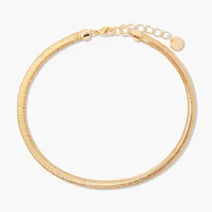 Izzy Herringbone Anklet in Gold by Brook and York