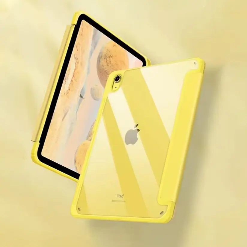 Case for iPad (A16) 11th Generation 11 Inch (2025), iPad 10th 10.9 Inch (2022) - Cover with Clear Transparent Back Shell， Pencil Holder，Slim Trifold Stand Durable Soft Protective Tablet Cover Protection, iPad Accessories