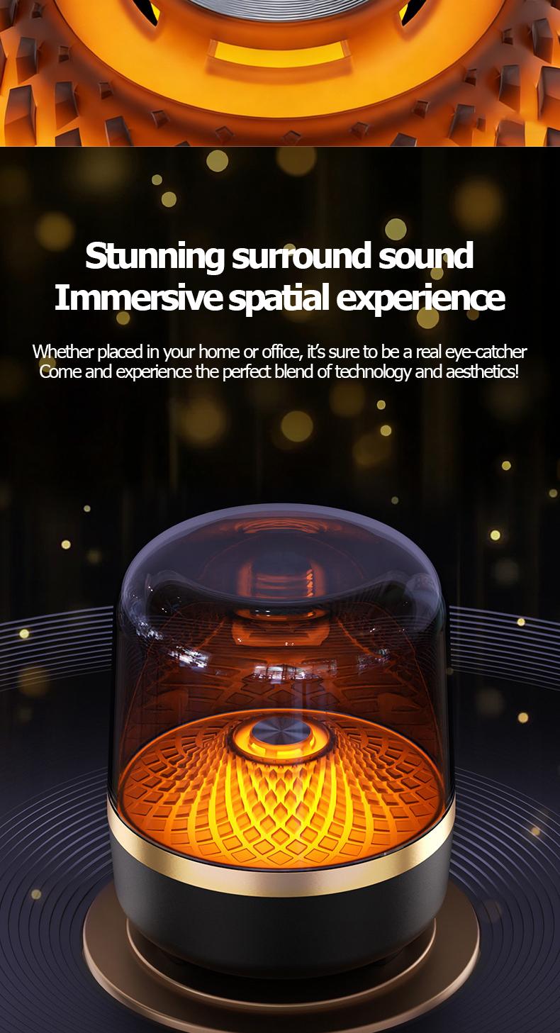 Harman Audio Portable Bluetooth Speaker, Wireless Glaze Bluetooth Audio - Type C Charging, TWS Stereo Sound, 5 RGB Lighting Modes, Long Battery Life, Ideal Festival Gift