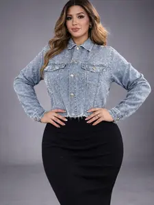 Sparkling Denim Mid-Waist Jacket