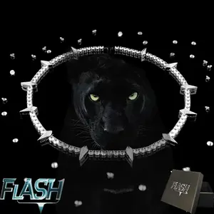 Dark Night Black Panther Zircon Tennis Necklace Unisex Hypoallergenic Fashion Street Style Accessories Birthday Anniversary Gift Jewelry Necklace Cuban Link Chain Cross Chain Design