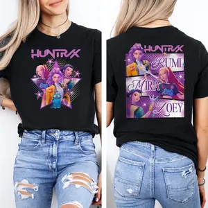 Huntrix t Shirt, Demon Hunters Shirt, Huntrix Girls T Shirt, Mira Rumi Joey Shirt, Demon Hunter Merch, Gift For Kpop Fan, Kpop Movie Shirt