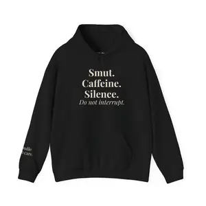 Smut Caffeine Silence Hoodie – Dark Romance Reader Hoodie