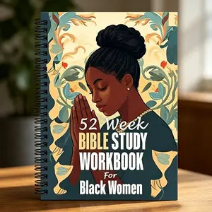 Women's 52-Week Bible Study Journal, Christian Devotional Magazine & Bible Study Planner, Afro-Centric Spiritual Growth Guide