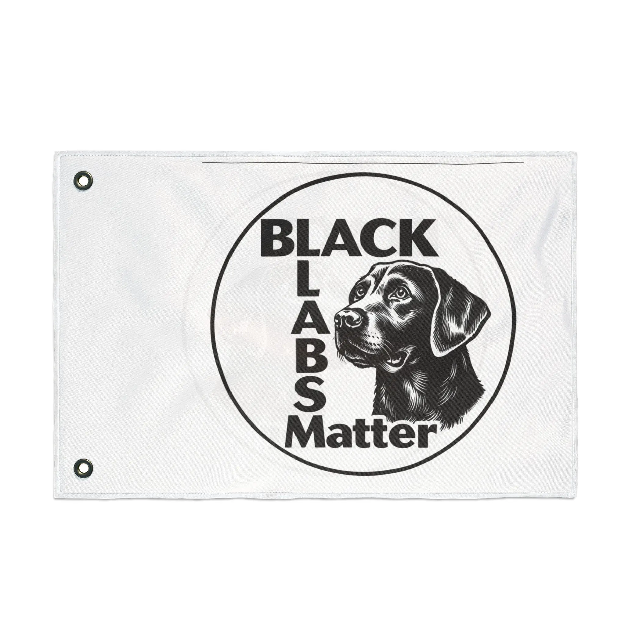 Black Labs Matter Flag | Double-Sided Garden Flag, Labrador Retriever Dog Design