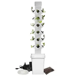 The Exotower 6 Tier 24 Plant Hydroponic Garden Tower will grow 24 vegetables, herbs, fruits, and flowers in less than 2 square feet. This modular design uses an energy-efficient pump to circulate the water and nutrients and is  Ideal for novice gardeners.