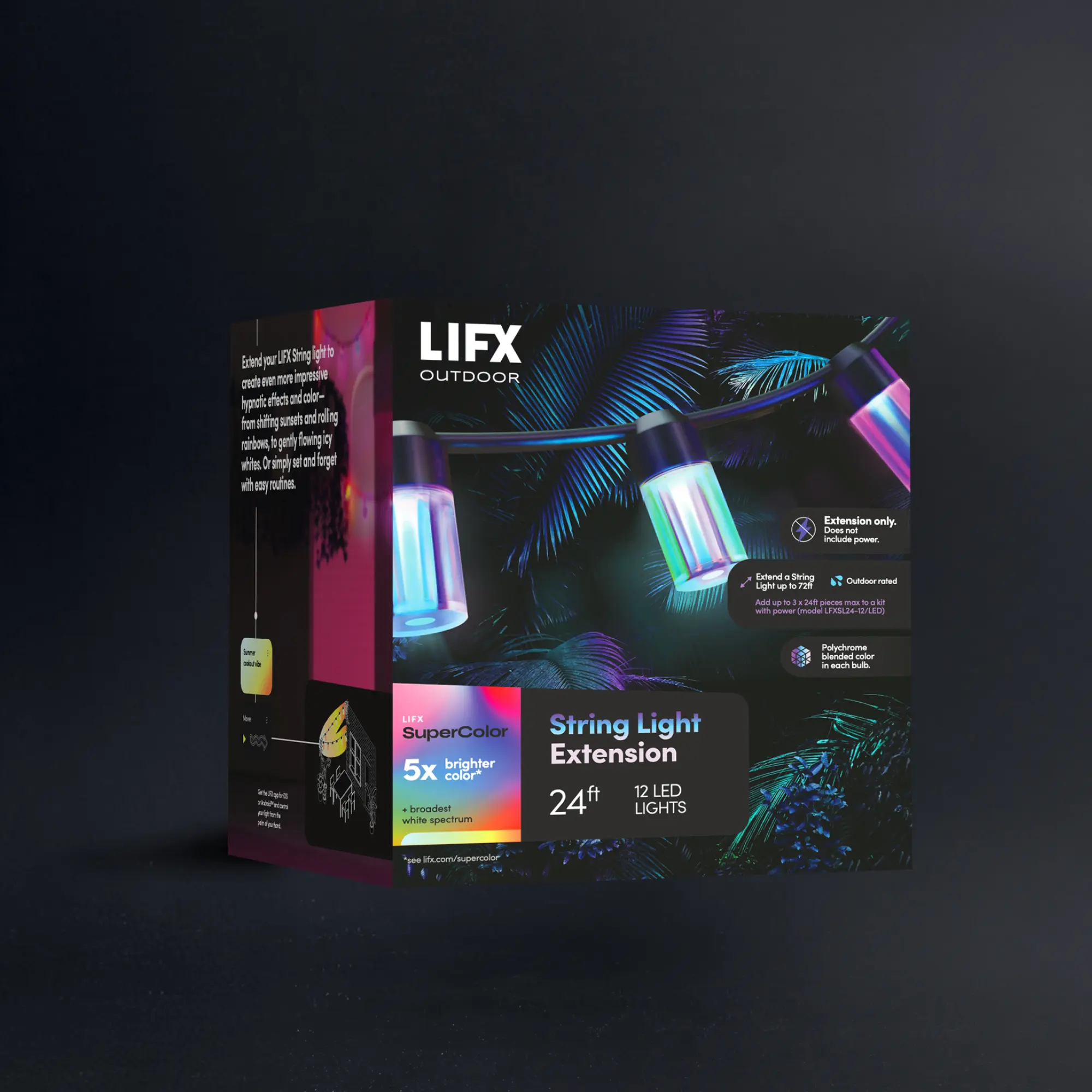 LIFX Outdoor SuperColor String Lights 24ft Extension Only