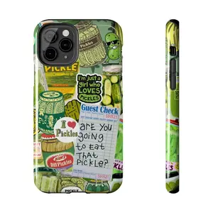 Retro Pickle Collage Phone Case, Funny Trendy Phone Case, Cute Pickle Lover Gift, Gift for Her for iPhone