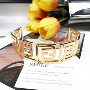 Pre-owned Fendi Gold Tone FF Logo Chocker T10252964