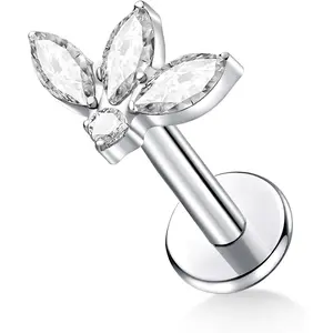 G23 Titanium Flat  Earrings Studs 20g 18g 16g F136 Titanium Labrets Press Fit Threadless Push In Dainty Cartilage Helix Conch Lobe Lip Tragus   Push