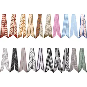 20 Pack Fashion Scarves for Women Multifunctional Neck Scarves Purse Scarf Handle Ribbon Satin Head Neckerchief Silk Headband for Hair Accessories