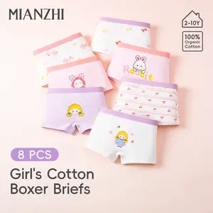 MIANZHI Little Girls Cotton Underwear 8-Pack  Comfortable Boyshorts Soft Breathable Panties for Toddlers & Kids 2-10 Years Gentle Daily Wear Pastel Shades Briefs