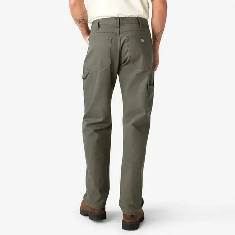 Dickies Men's Relaxed Fit Heavyweight Duck Cotton Carpenter Jeans - Menswear Trouser, Casual All-Seasons Workwear, Solid Smooth Denim, Deep Denim Pockets, Side Stash, Belt Loops for Tool Carry
