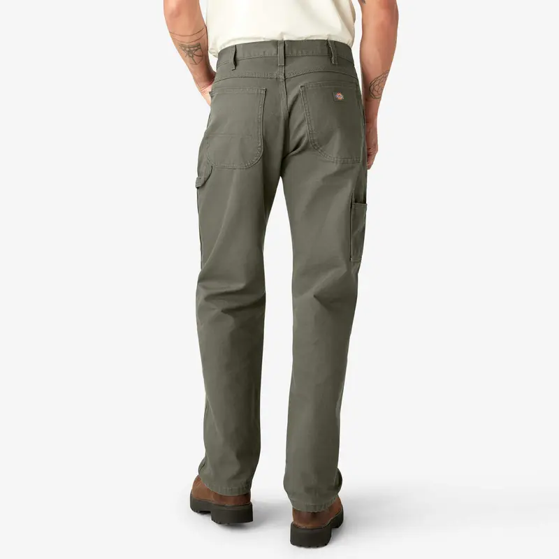 Dickies Men's Relaxed Fit Heavyweight Duck Cotton Carpenter Jeans - Menswear Trouser, Casual All-Seasons Workwear, Solid Smooth Denim, Deep Denim Pockets, Side Stash, Belt Loops for Tool Carry