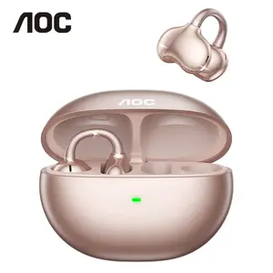 AOC ACD2544 Clip-On Wireless Headphones with 2025 Bluetooth 6.0 for Faster, Stable Connection & Low Power Use, Panoramic Stereo Sound, HD Audio, Ergonomic Design, Comfortable Fit, Life-Level Waterproof & Sweatproof
