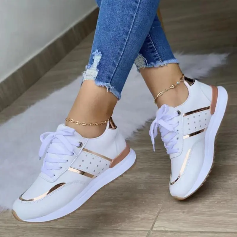 Women's Platform Walking Shoes Orthotic Arch Support Non Slip Wedge Tennis Sneakers Pain Casual Work Shoe