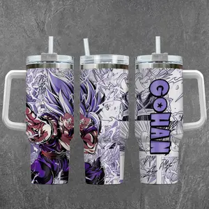 [Otaku Sip] Gohan Beast DBZ 20oz & 40oz Tumbler With Handle – Anime Gaming Style Stainless Steel Cup, Insulated Iced Coffee Travel Mug, Gift For Otaku & Anime Fans