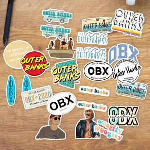 Stickers Pack 20 Pcs Outerbanks Laptop Aesthetic Bumper Vinyl Skateboard Water Waterproof Bike Car Luggage Bottle Colorful Guitar