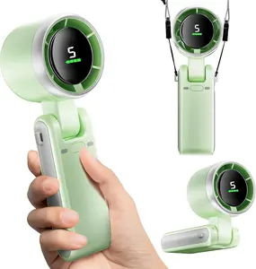 Portable Handheld Turbo Fan, 5 Gear Wind, Battery Operated, Up to 10 Working Hours, 3 IN 1 Hand Fan with Air Turbo Tech Cooling Fans for Outdoor Activities, Travel, Beach,