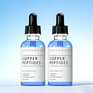 GHK-Cu Face Serum with Copper Peptides & Hyaluronic Acid for Collagen Boost Skin Tightening & Hydration