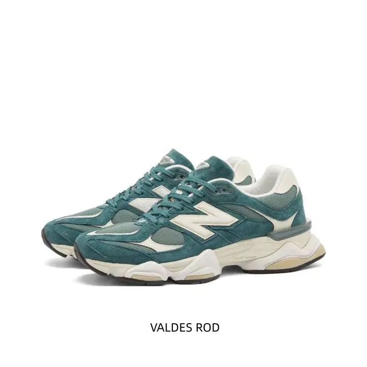 Premium teal and cream athletic sneakers featuring breathable mesh panels and durable suede overlays. Retro chunky runner design with cushioned cream soles for all-day comfort.