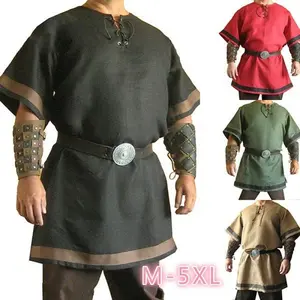 Casual Men's Stage Costume Medieval Norse Pirate Renaissance Fashion Jacket Men's Clothing