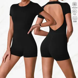 Single unit pack. Women's warm-up sports set and yoga leggings. Seamless slim fit with an open back design. Provides tummy control and butt lifting effects. One-piece outfit with side shaping. Fitness Training and Outdoor Sports.Summervibes