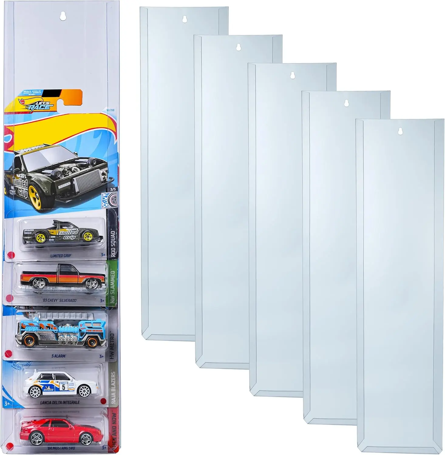 5 Pcs Diecast Car Display Case Wall Mount Storage Organizer Compatible with Hot Wheels Matchbox Collectible Car Display for Home Collection