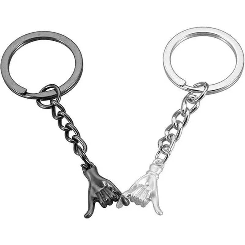 2-Piece Pinky Promise Bag Charm Set, Cute Matching Keychains for Couples & Best Friends, Thoughtful Present for Valentine's Day or Birthday, Birthday Gift Ideas, Girlfriends