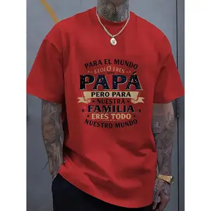 Father's Day T-shirt-100% Cotton  Round Neck T-shirt, Multi-color Cotton T-shirt, Casual Wear, the First Choice for Father's Day and Birthday.