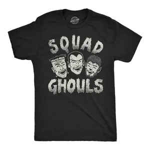 Mens Funny T Shirts Squad Ghouls Sarcastic Halloween Graphic Novelty Tee for Men Mens Funny T Shirts Cool Vintage Fashion T-Shirt Gift Classic Menswear Halloween Apparel for Men Funny Sarcastic Short Sleeve Black -