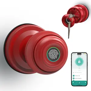 UMIK fingerprint smart lock Keyless Entry Electronic Door Knob Lock with Auto-Lock & Fast Biometric Sensor - Tuya App WiFi Remote Control, 3 Unlock Ways  - Easy Install Interior Door Lock for Home Bedroom Office Apartment Fingerprint entrance