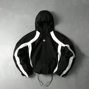 Lapel Flight Jacket Men's Spring and Autumn Zipper Printed coat Fashion Casual Retro Streetwear with Unique Geometric Patterns