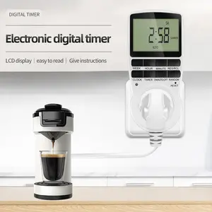 Electronic Digital Timer Switch EU Programmable Electronic Timing Socket EU Plug Outlet Kitchen Appliance Time Control Day/Hour