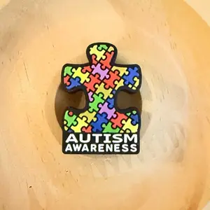 Autism Awareness Puzzle Piece 2D Silicone Focal (1 pc) 2C