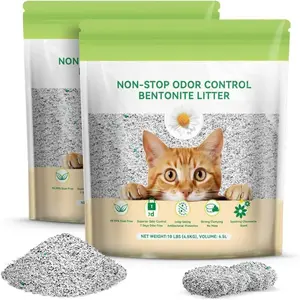 Bentonite Litter Sodium Mineral  Litter Clumping, Odor Control Kitty Litter for Self Cleaning Box & Automatic Litter Box, Dust Free,  Durability, 20 lb
