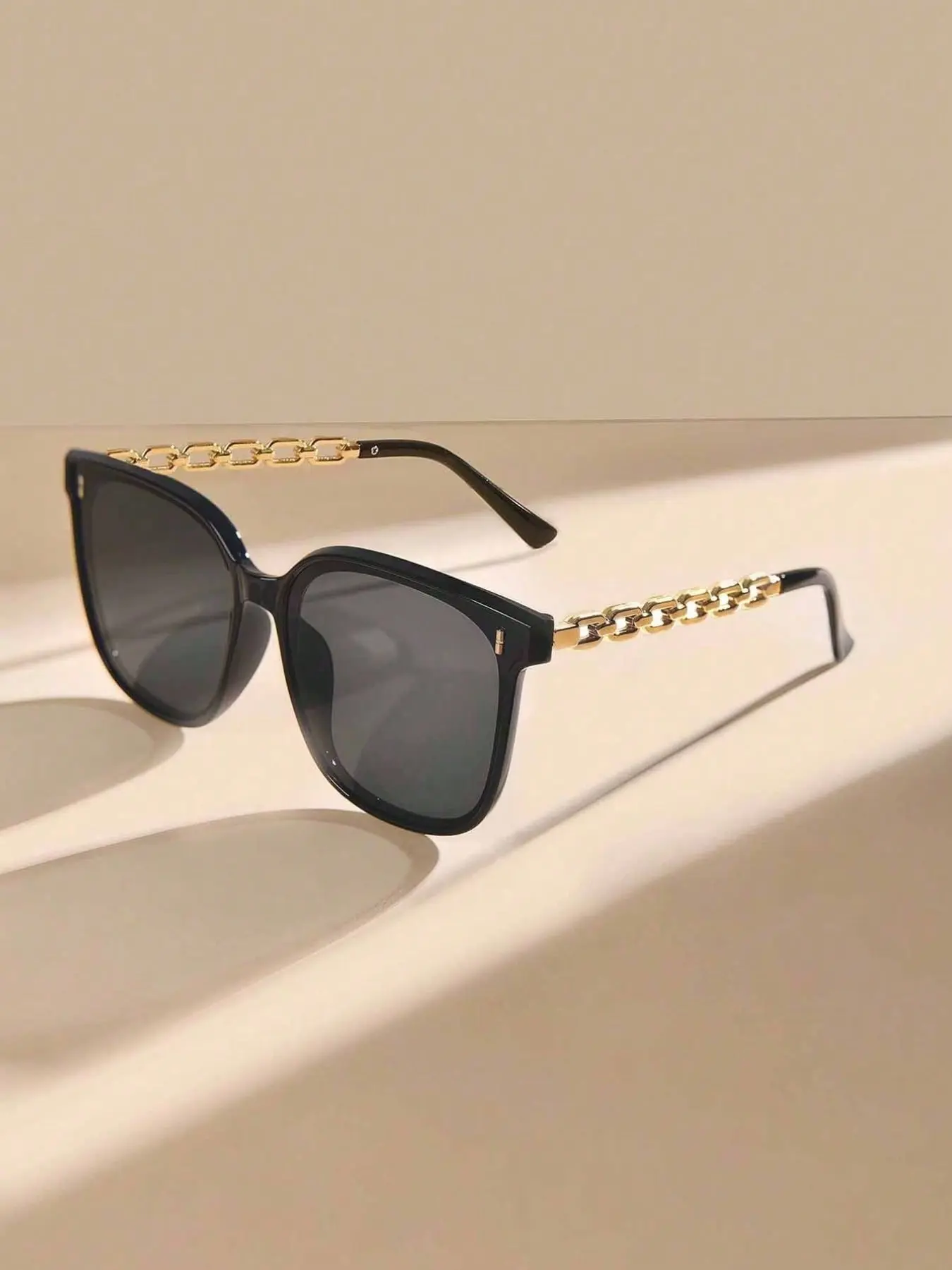Vintage Chain Decorated Women's Fashion Glasses, Beach Travel Eyewear, Daily Wear, Summer Beach Travel, Outdoor Activities, Travel Accessories