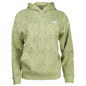 PUMA Womens Essentials Paisley Hoodie Casual Outerwear Casual - Green