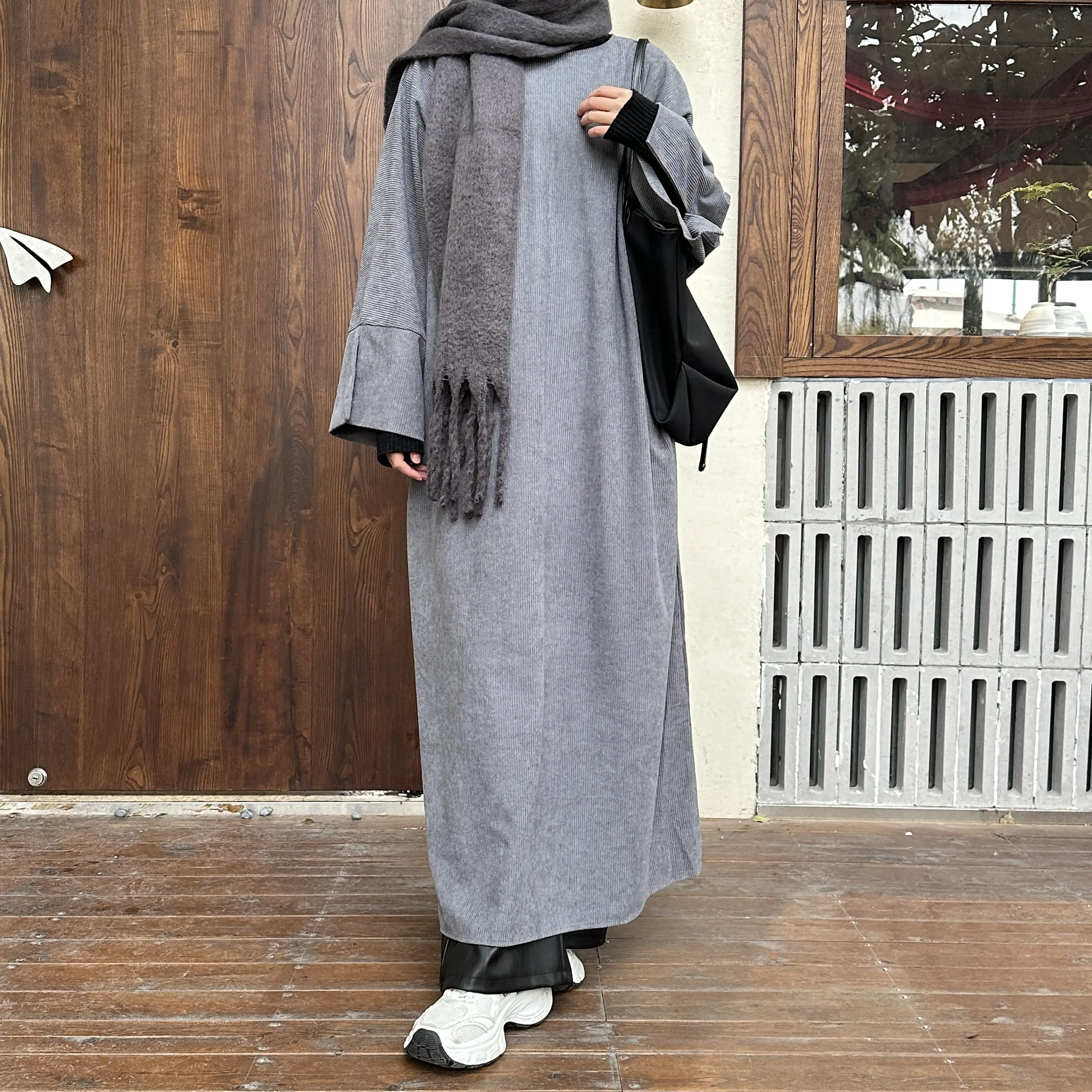 Cozy Corduroy Winter Khalisa Abaya With Pockets (NCA003) Fit Modesty