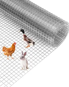 1/2 Hardware Cloth, 48 in x 100 ft Hot-Dipped Galvanized Wire Mesh Roll - Heavy Duty Chicken Wire for Coops, Rabbit Cages & Garden Fencing, Silver