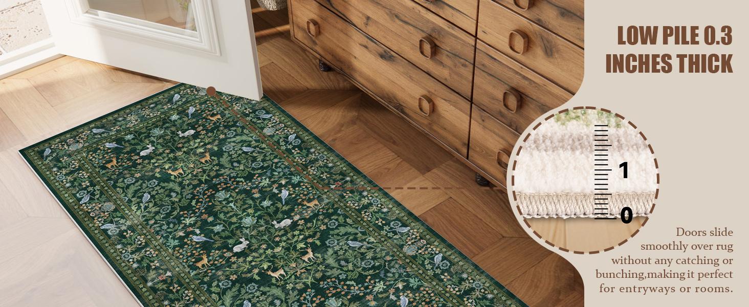 Palohom Ultra-Soft Faux Wool Washable Area Rug - Non-Slip Low Pile, Stain-Resistant, Lightweight Household Room Decor for Living Room, Bedroom