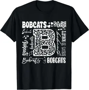 Typography Bobcats For Men Women Bobcats Animal Lover T-Shirt