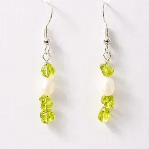 Citrine and Freshwater Pearl Dangle Earrings|Sterling Silver