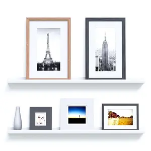 46 Inches Floating Picture Display Ledge Wall Mount Shelf  Denver Modern Design White Decor Room Gift Wood