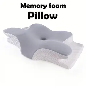 Butterfly Shaped Cervical Memory Foam Pillow | Slow Rebound Neck Support Pillow, Breathable & Pressure Relief Ergonomic Pillow for Side & Back Sleepers