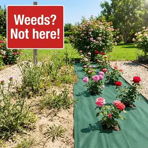Weed blocking landscape cloth with 10 ground nails, commercial lane weed blocking cover mat, weed barrier mat, suitable for gardens and lawns